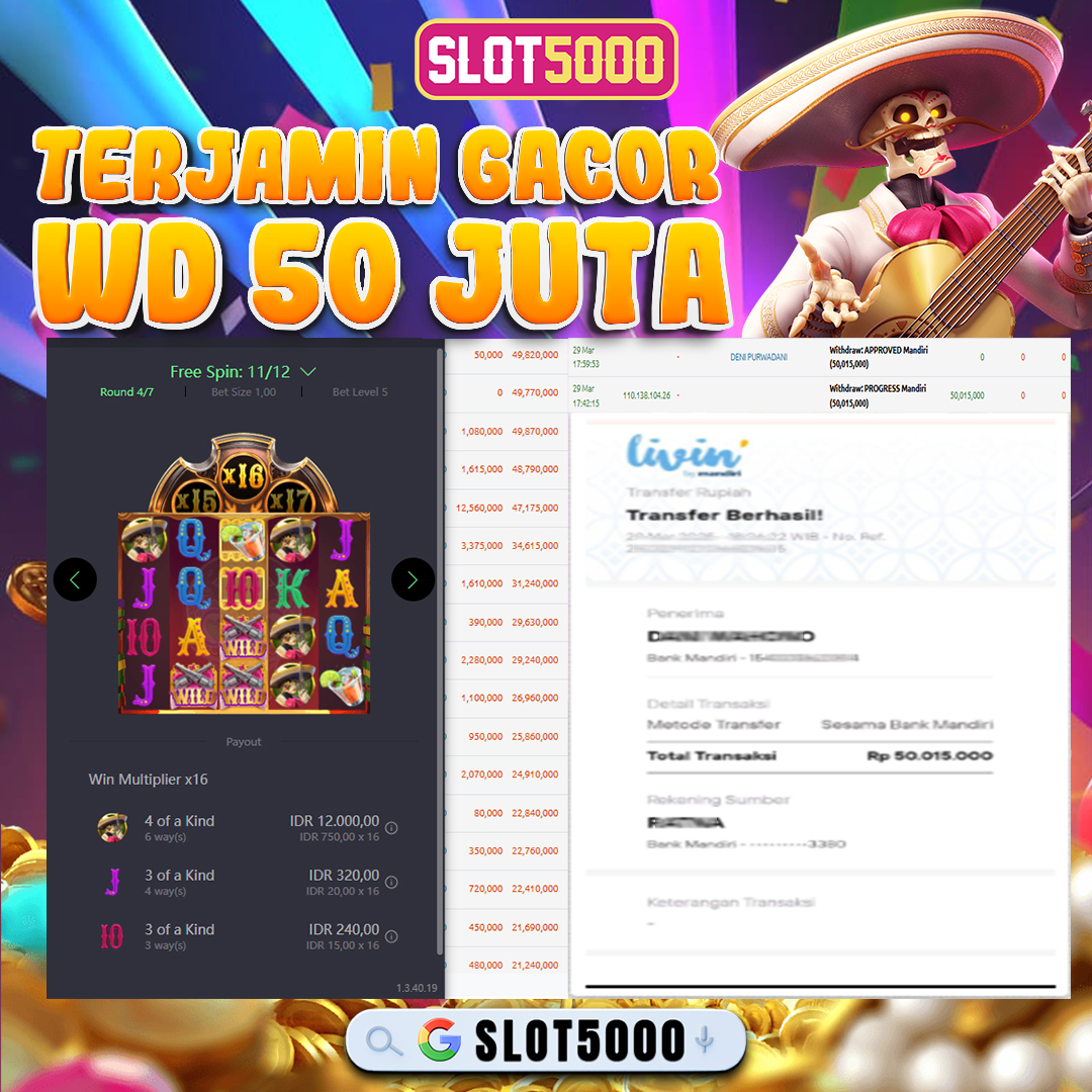 Bukti Kemenangan 29 Maret 2025 Di Slot Gacor WD 50 Juta